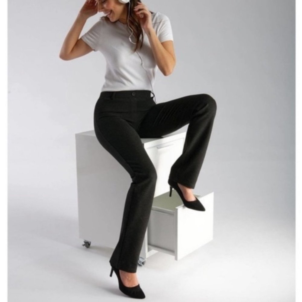 Women's Black Straight-Leg Dress Pants